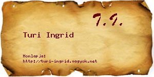 Turi Ingrid névjegykártya